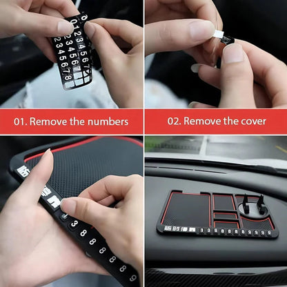 CAR DASHBOARD MAT - ANTI-SLIP W/ PHONE HOLDER & CONTACT DISPLAY
